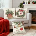 thumbnail image 7 of Moocorvic Christmas Wreath Pillow Covers 18x18, Winter Holiday Cushion Case for Home Sofa Farmhouse Decor, 7 of 7