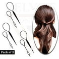 thumbnail image 3 of 3 Pairs Topsy Tool, Topsy Tail Hair Tool, Hair Loop Tools, Hair Pull, Ponytail Pull Through Tool, Hair Braid Tool, Inside Out Ponytail Tool, Hair Tail Tool, 3 of 5