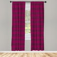 thumbnail image 5 of Ambesonne Teen Room Window Curtains, Chevron Lines Curves, Each 28" W x 95" L, Magenta and Black, 5 of 5