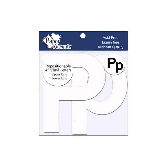 Vinyl Letters Removable Adh 4" Pp 2pc White