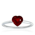 thumbnail image 1 of GemsNY July Birthstone - Dainty Heart Shape Four Prong Ruby Solitaire Ring (Grade - AAA | 0.60cts.), 1 of 4