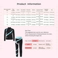 thumbnail image 5 of TiaoBug Kids Girls Skating Gymnastics Workout Outfits Shiny Long Sleeve Sweatshirt with Leggings Pants Suit Light Blue 12, 5 of 5