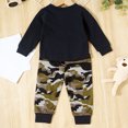 thumbnail image 2 of Vedolay Boy Pants Sets Boy Fall Clothes Outfits Long Sleeve Funny Letter Print Top Camo Pants Clothing Set,Black 3-6 Months, 2 of 5