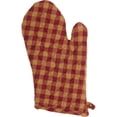 thumbnail image 5 of VHC Brands Star Cotton Primitive Tabletop Kitchen Fabric Loop Appliqued Oven Mitt, Burgundy Red, 5 of 5