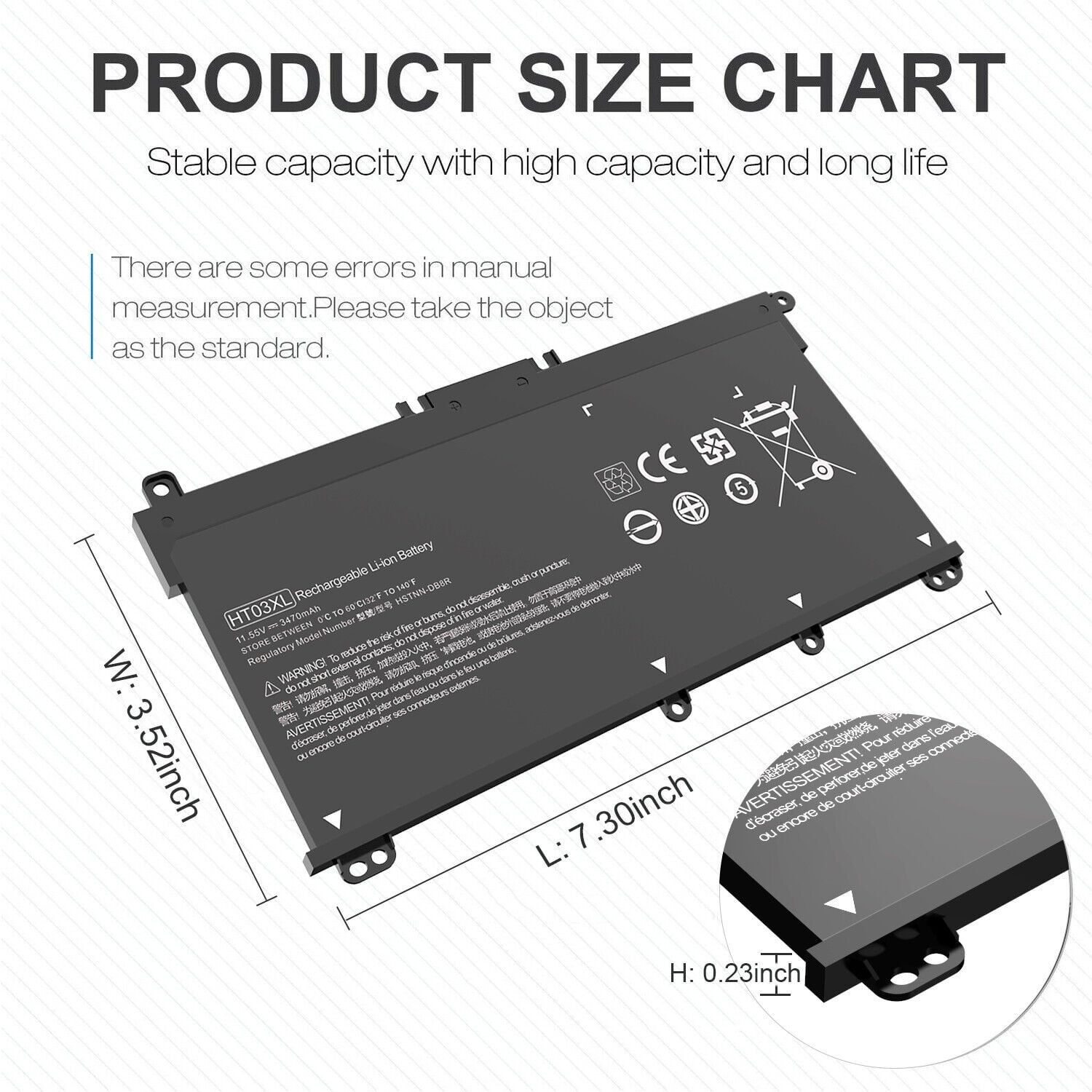 Battery for HP 15-DA0001DS 15-DW3013DX 15-DW3033DX 15-DW0082CL 15