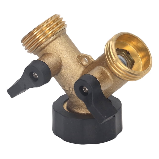 Hose Splitter, Easy Control High Hardness Brass 2 Way Ball Valve for Watering