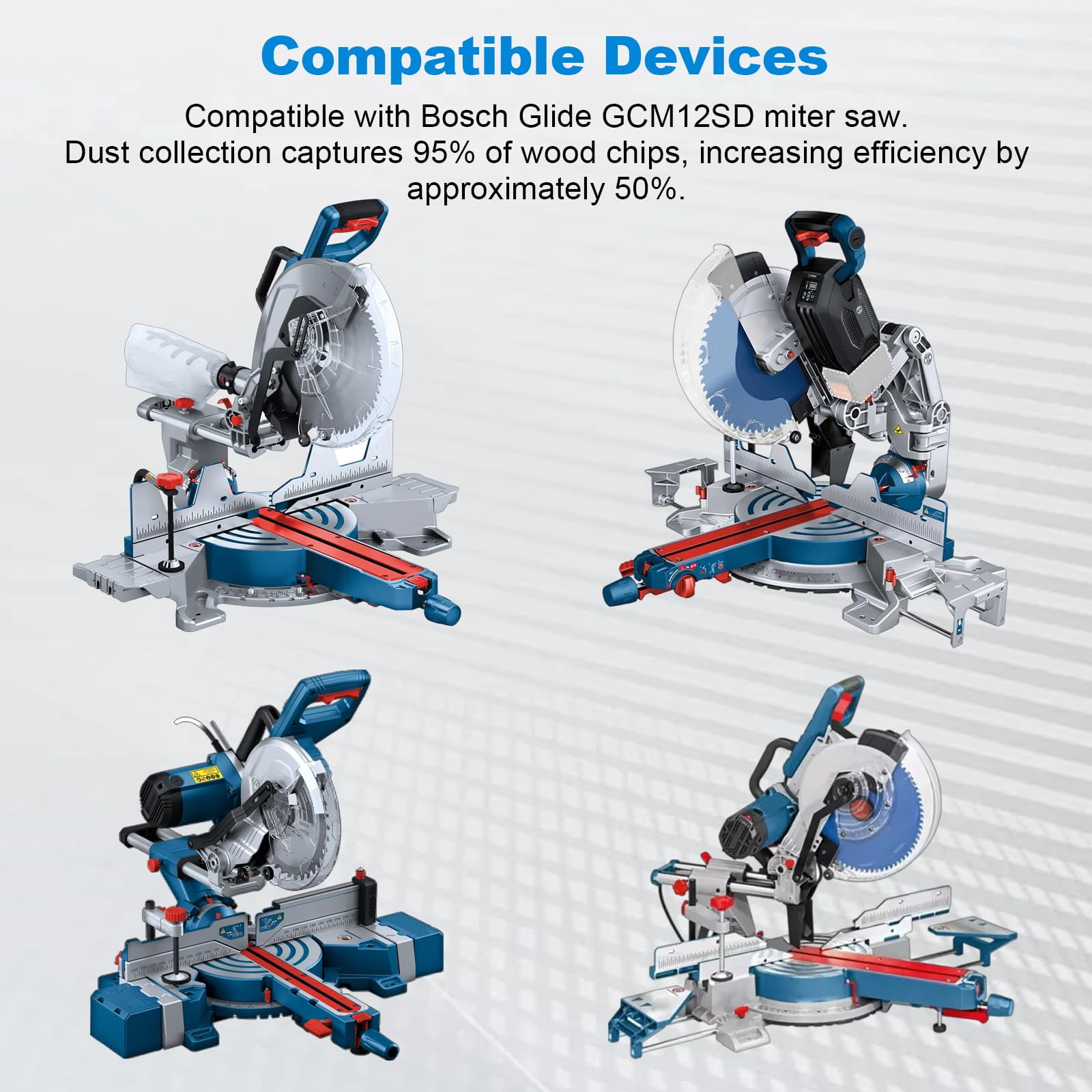 Miter Saw Dust Collector Attachment, Improved Dust Collector Port, 5-in-1 Adapter Dust Collector Port fit for Bosch 12" Glide GCM12SD Miter Saw Dust Collector