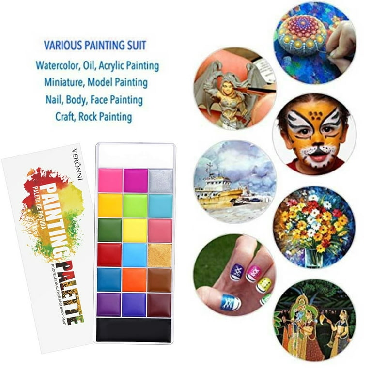 12/20 Color Face Body Painting Oil Profession Makeup Palette Body Paint Oil  Painting Art Safe Cosmetic Flash Tattoo Painting Art Palette Drama Joker  Party Easter Halloween Face Colorful Makeup Palette