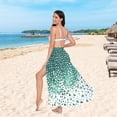 thumbnail image 6 of FORMRS Womens Beach Sarong Semi-Sheer Bikini Wrap Skirt Swimsuit Cover-ups, Green and White Pattern, 6 of 7