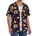 thumbnail image 2 of Balery Turkey And Autumn Camisa Casual de Manga Corta con Botones para Hombre, Texturizada, Estilo Cubano, para Playa, Verano-X-Large, 2 of 5