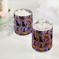 thumbnail image 2 of Yayeee 2 Pack Qtip Holder Bathroom Cotton Swab Canister with Lid Clear Dispenser Set, Halloween Pumpkin, 2 of 6