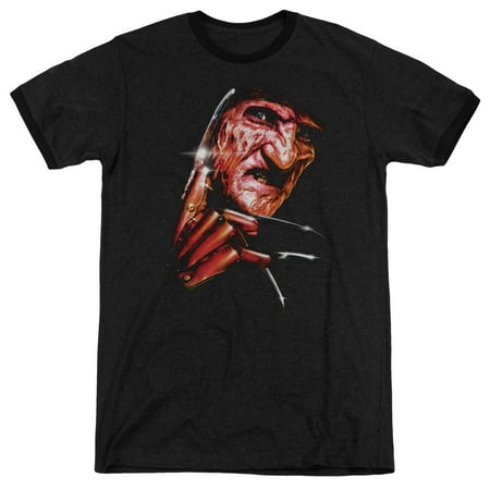 West Elm Cotton - Nightmare On Elm Street Freddys Face T-shirt Black Adult Unisex 60% Cotton/40% Polyester Short Sleeve