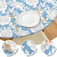 thumbnail image 4 of Pioneer Flower Floral Print Pattern Round Fitted Tablecloth with Elastic Edge,Dining Table Cover Waterproof,Outdoor Round Tablecloth for Camping,Dining,Indoor and Outdoor, 4 of 7