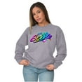 thumbnail image 3 of XOMG POP Bella Musical Rainbow Women Crewneck Sweatshirt Brisco Brands S, 3 of 6