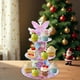 thumbnail image 4 of Soporte para Tartas de Varios Niveles | Exhibidor de Postres de Papel de Tres Niveles | Bandeja Morada para Fiestas de Cumpleaños | Resistente y Fácil de Montar | Soporte para Cupcakes, Galletas y Br, 4 of 6
