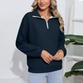 thumbnail image 2 of Lmnyox Half Zip Collared Pullover for Women Business Casual Long Sleeve Sweatshirts Fashion Athletic Shirts, 2 of 7