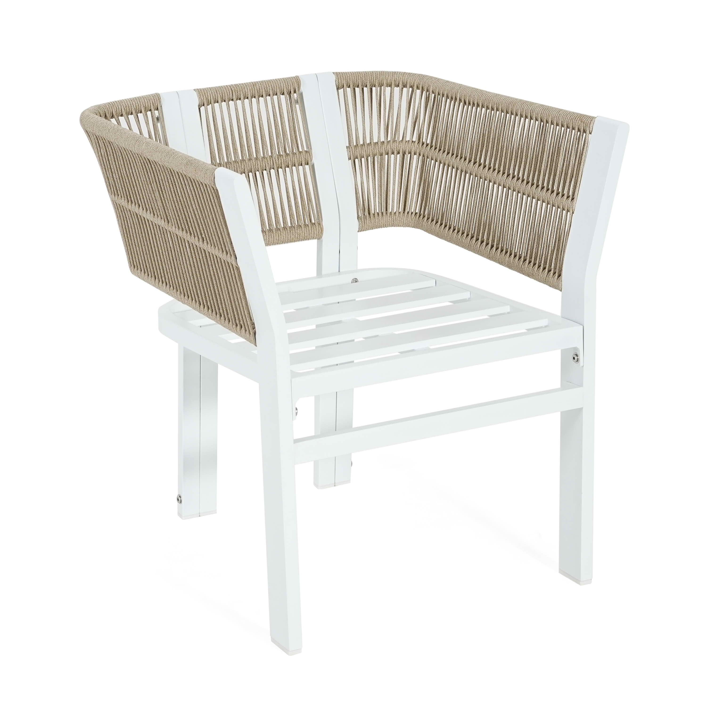 MAYEERTY Set of 2 Patio Aluminum Outdoor Chairs with Rattan Accent & Weather-Resistant Cushions