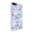 thumbnail image 1 of Funda de diseño doble capa Selicell con vidrio 9D para iPhone 7 / 8 Plus Flores con fondo lila, 1 of 2