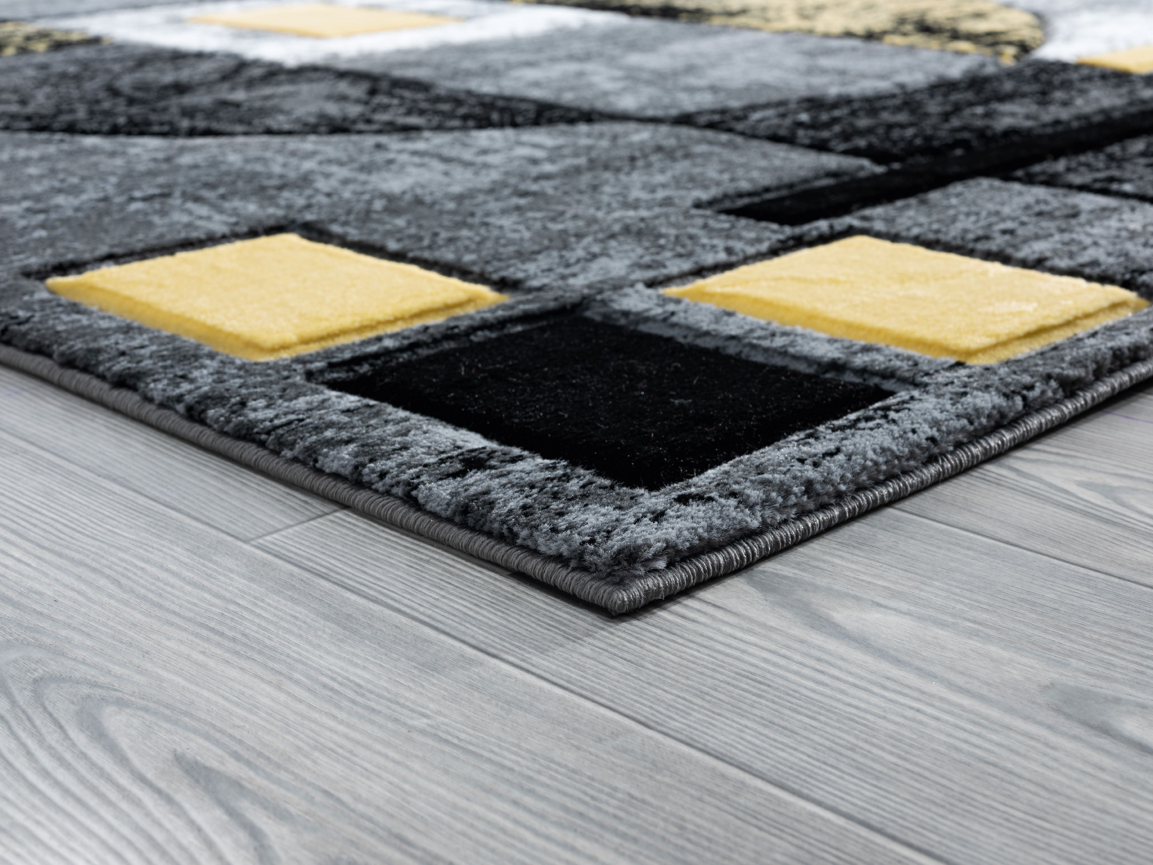 United Weavers Drachma Attica Modern Abstract Runner Rug, Yellow, 2'7" x 7'4"