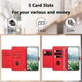 thumbnail image 3 of For Samsung Galaxy S22 Ultra 5G Case Tulip Leather Phone Cover with 5 Card Slots Wallet - Green, 3 of 5