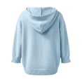 thumbnail image 7 of Endives Womens Cardigan Sweaters Hooded 3/4 Length Sleeve Knit Cardigan Button Front Loose Casual Oversized Sweater Coat With Pockets Cardigan Sweaters for Women Light Blue M, 7 of 7