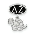 thumbnail image 2 of Fancy Bead White Sterling Silver Greek Delta Zeta Oval With Turtle Dangle Bead, 2 of 2