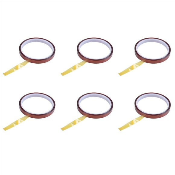 6X 10mm Width Heat Resistant High Temperature Adhesive Kapton Tape,6 x Heat Resistant Kapton Tape,Gold