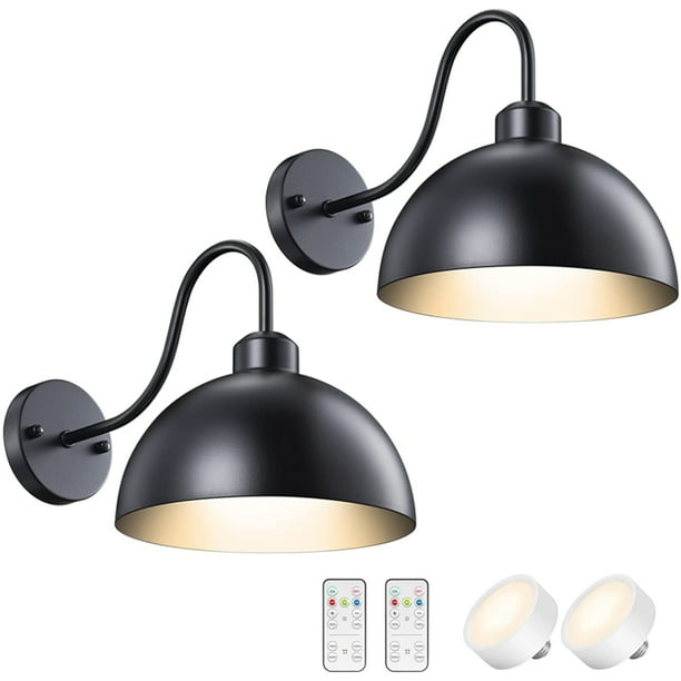 NookNova 2 Pack LED Battery Operated Wall Sconces with Remote Control