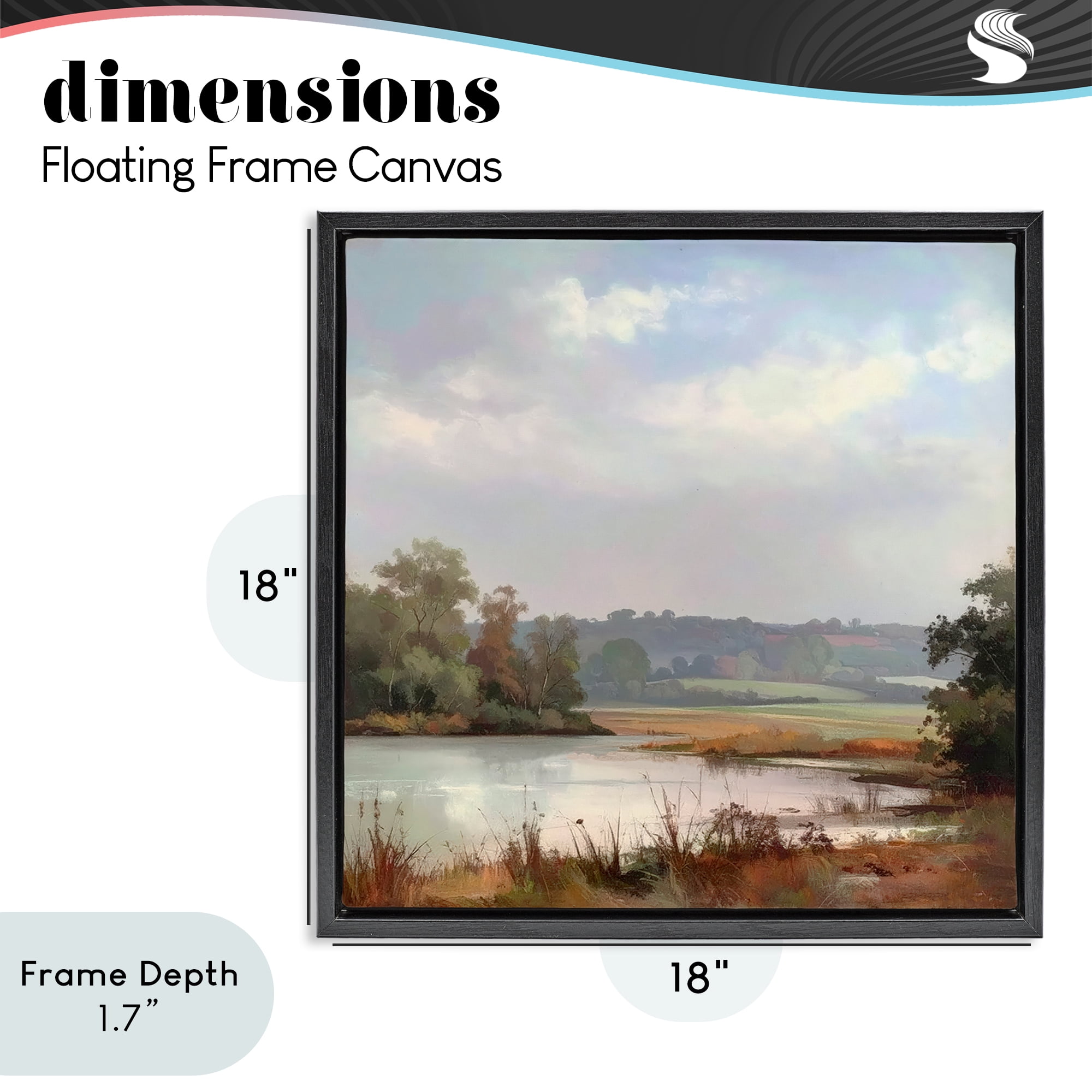 Stupell Industries Riverside Grove Scenery Black Framed Floater Canvas Wall Art, design by Alonza Saunders