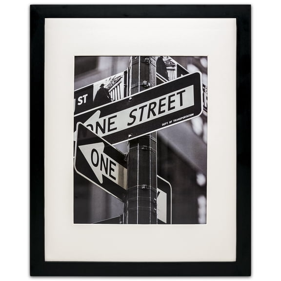 The Display Guys~2pcs 20”x24” Tempered Glass Solid Black Pine Wood Photo Frame (2)Single Picture Mat Boards   (2)Collage Mats