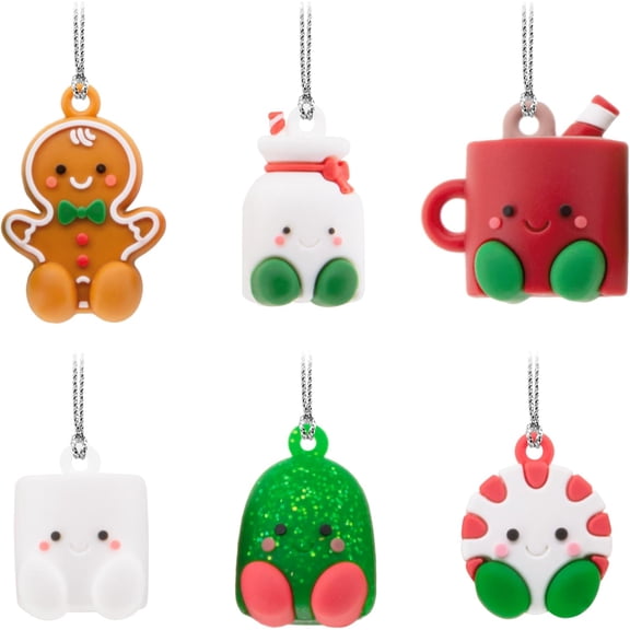 Better Together Holiday Mini Christmas Ornaments, Shatterproof, Set of 6, Food Gifts