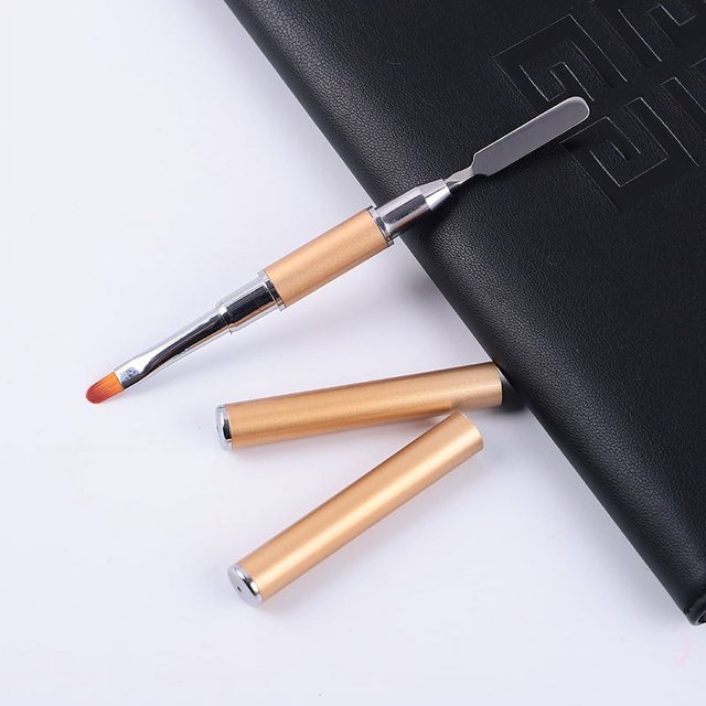 Bolígrafo adhesivo para fototerapia de uñas de doble punta, bolígrafo con tapa, bolígrafo de relieve de doble propósito, bolígrafo de extensión, bolígrafo de acero inoxidable para uñas