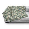 thumbnail image 2 of Vintage Soft Flannel Fleece Throw Blanket, Hatched Style Pastel Flowers on Polka Dots, Cozy Plush for Indoor and Outdoor Use, 70" x 90", Cream Multicolor, by Ambesonne, 2 of 5