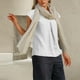 thumbnail image 4 of Vestidos Casuales Para Mujer, Blusas De Mujer De Moda Camiseta de lino holgada de manga corta sin mangas y hasta los hombros para mujer, 4 of 8