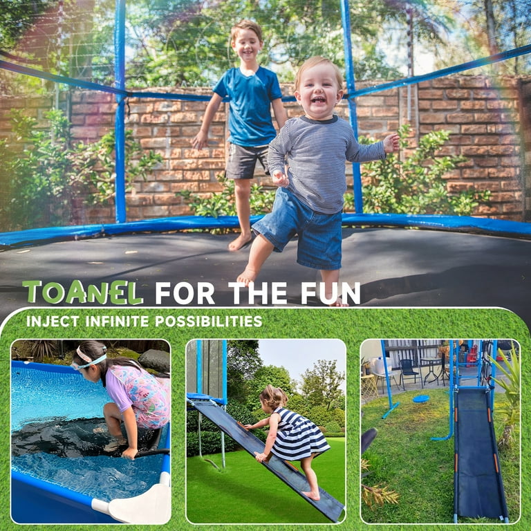 TOANEL Trampoline Slide with Handles Trampoline Ladder Slide Kit