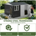 thumbnail image 3 of Uforic 10x10ft Storage Shed with Windows, Lockable Doors & Sloped Roof,Large Gray Metal Garden Shed for Patio,Backyard,Garage,and Lawn, 3 of 8