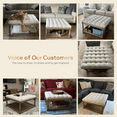 thumbnail image 5 of HUIMO Large Square Ottoman Coffee Table for Living Room, Upholstered Button Tufted Linen Footrest Storage Ottoman with Solid Wood Shelf, Footrest Stool (Beige), 5 of 9