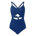 thumbnail image 3 of WILLBEST Traje de Baño Corto para Mujer, Traje de Baño de Cintura Alta con Recortes, Cruzado con Lazo En La Espalda, Traje de Baño de 1 Pieza, 3 of 4