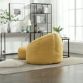 thumbnail image 4 of High Back L-shape Bean Bag Chairs with Footrest, Single Gaming Sofa with High Density Foam Filling, Lazy Sofa Lounge Chair, Accent Floor Soft for Reading, Watching TV, Yellow, 4 of 7