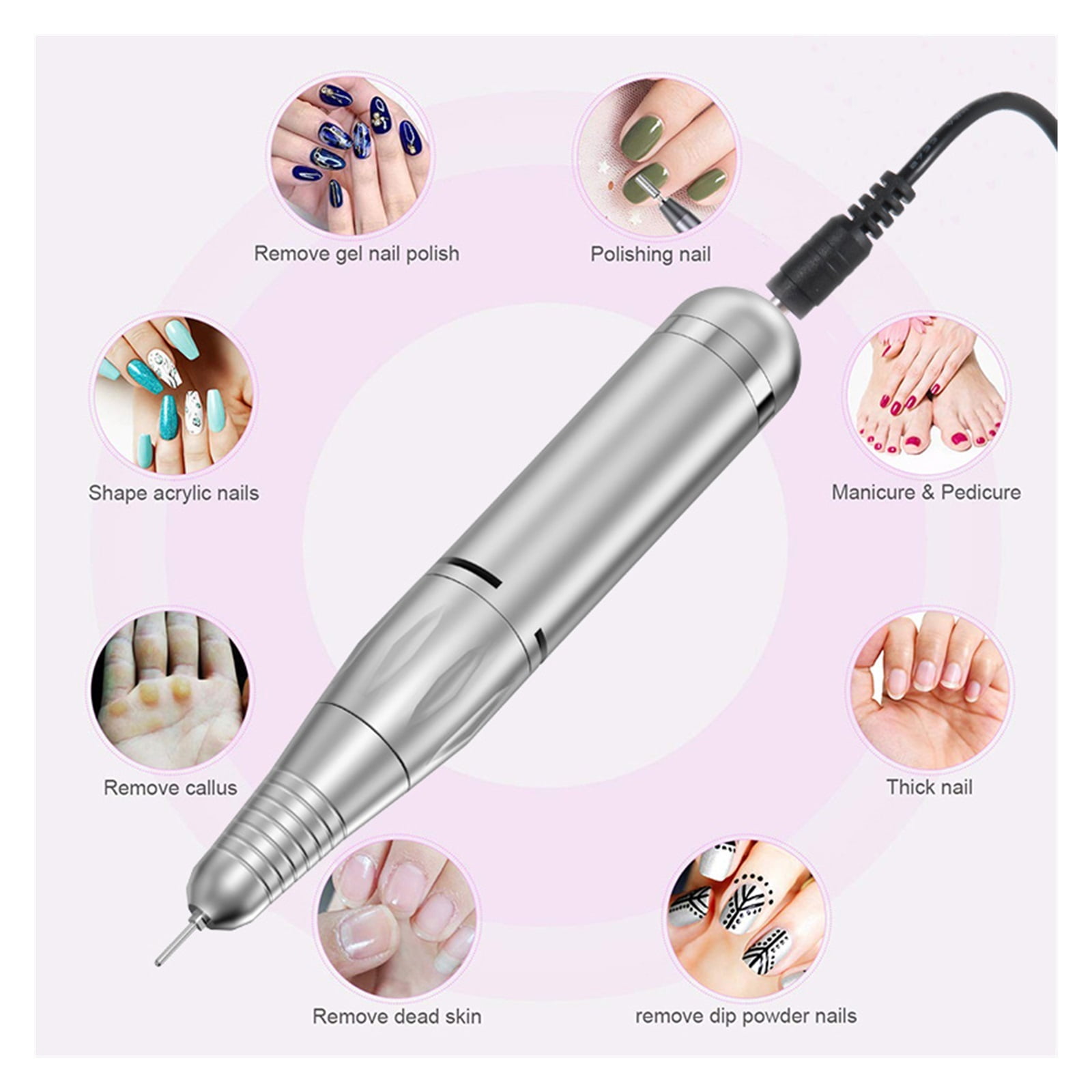 45000RPM Nail Sander Machine Set Nail Drill Machine For Pedicure Manicure Rechargeable Electric Manicure Cutter With LCD Display ,Low Noise