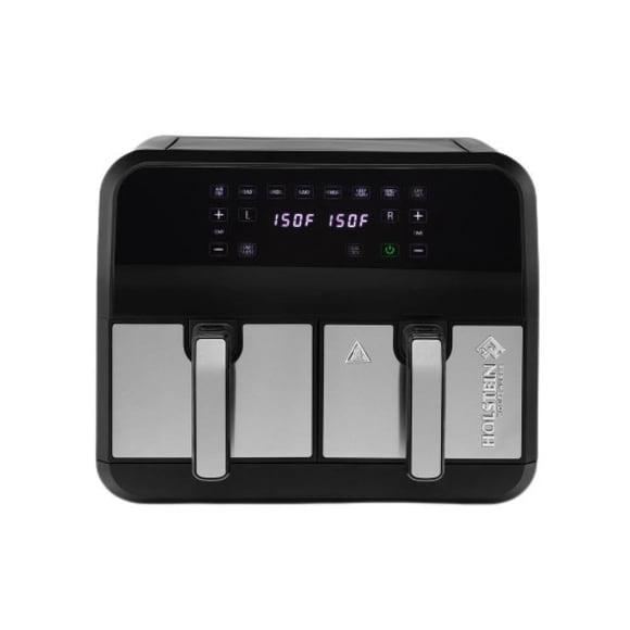 Freidora de Aire Holstein Housewares Doble Canasta 7.6 LT Acero Inoxidable