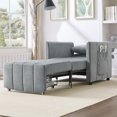 thumbnail image 2 of Convertible Sleeper Chair Bed, 31.5" Upholstered Pull Out Sofa Bed with 5-Position Adjustable Backrest, Fold Out Chair Bed for Living Room, Apartment, Gray, 2 of 10