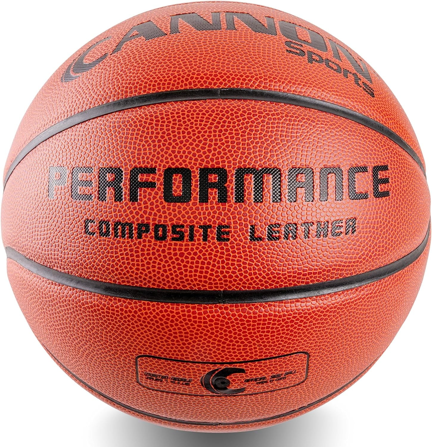 Cannon Sports Leather Composite Official Size Basketball Indoor and Outdoor Play with Ball Pump (Official Size 7, 29.5", Orange)