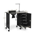 thumbnail image 4 of Costway  Manicure Nail Table Steel Frame Beauty Spa Salon Workstation w/ Drawers, 4 of 10