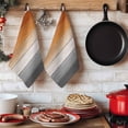 thumbnail image 6 of Burnt Orange Gray Ombre Kitchen Towels Set of 3, Vintage Farmhouse Wooden Absorbent Dish Towels for Kitchen, Microfiber Hand Towel, Quick Drying Tea Towel for Cleaning Decorative Dishcloths, 6 of 7