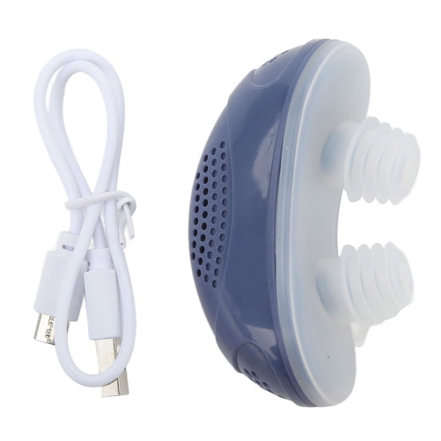 Dispositif de Solution de Ronflement Électrique, Batterie Confortable de Sommeil 100mAh Empêchent le Ronflement Dispositif Simple d'Utilisation Portable pour une Utilisation Quotidienne Blanc, Bleu