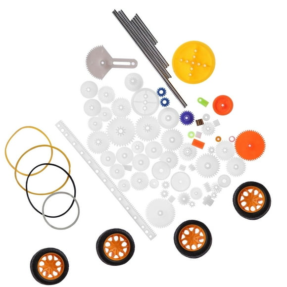 78pcs Gears Set, Plastic Gears Pulley Belt  Rack Kits Gear Set Shaft Belt DIY Set Accessories