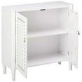 thumbnail image 4 of Kings Brand Furniture Upholstered 2 Door Accent Cabinet for Living Room, White, 4 of 9