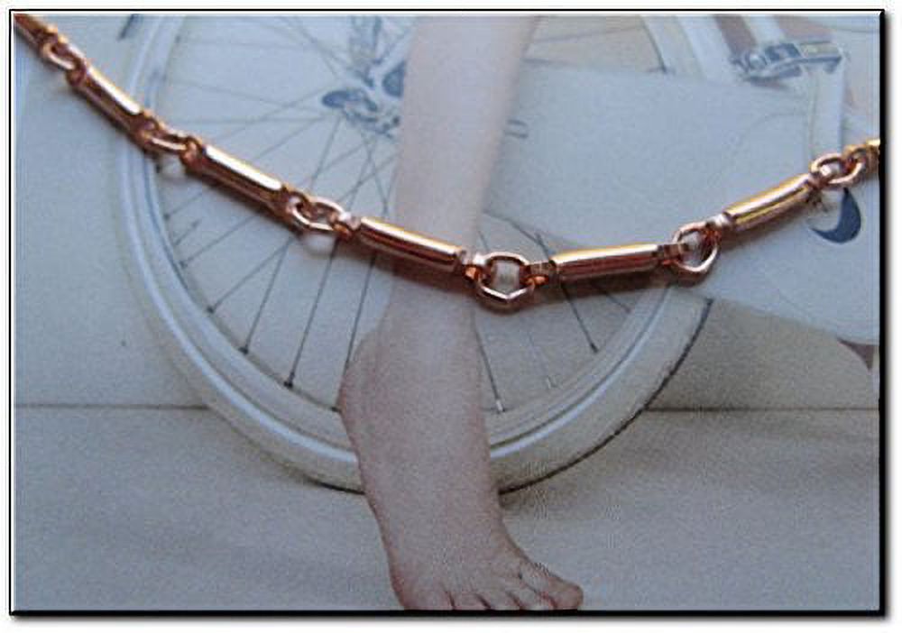 10 1/2 Inch Copper Anklet, 1/8 of an inch wide, CA604G - Made in the USA.