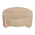thumbnail image 2 of Joana Coffee Table- 35 Inch Round Drum Shape with 3 Legs- Sandblasted Mango Wood, 2 of 5